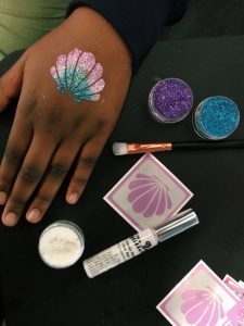 Glitter tattoos made with cosmetic glitter