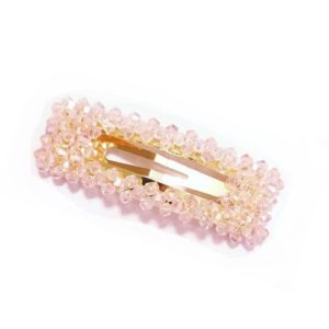 Hair clip with pink diamond decoration