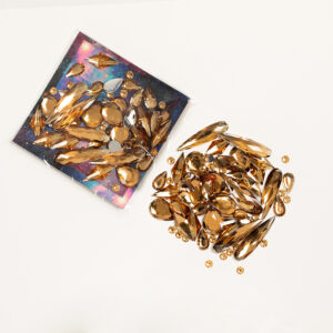 MIXED face gems - gold