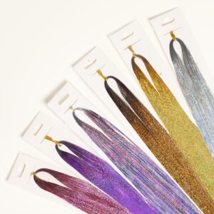 Hair tinsels in multile color options.