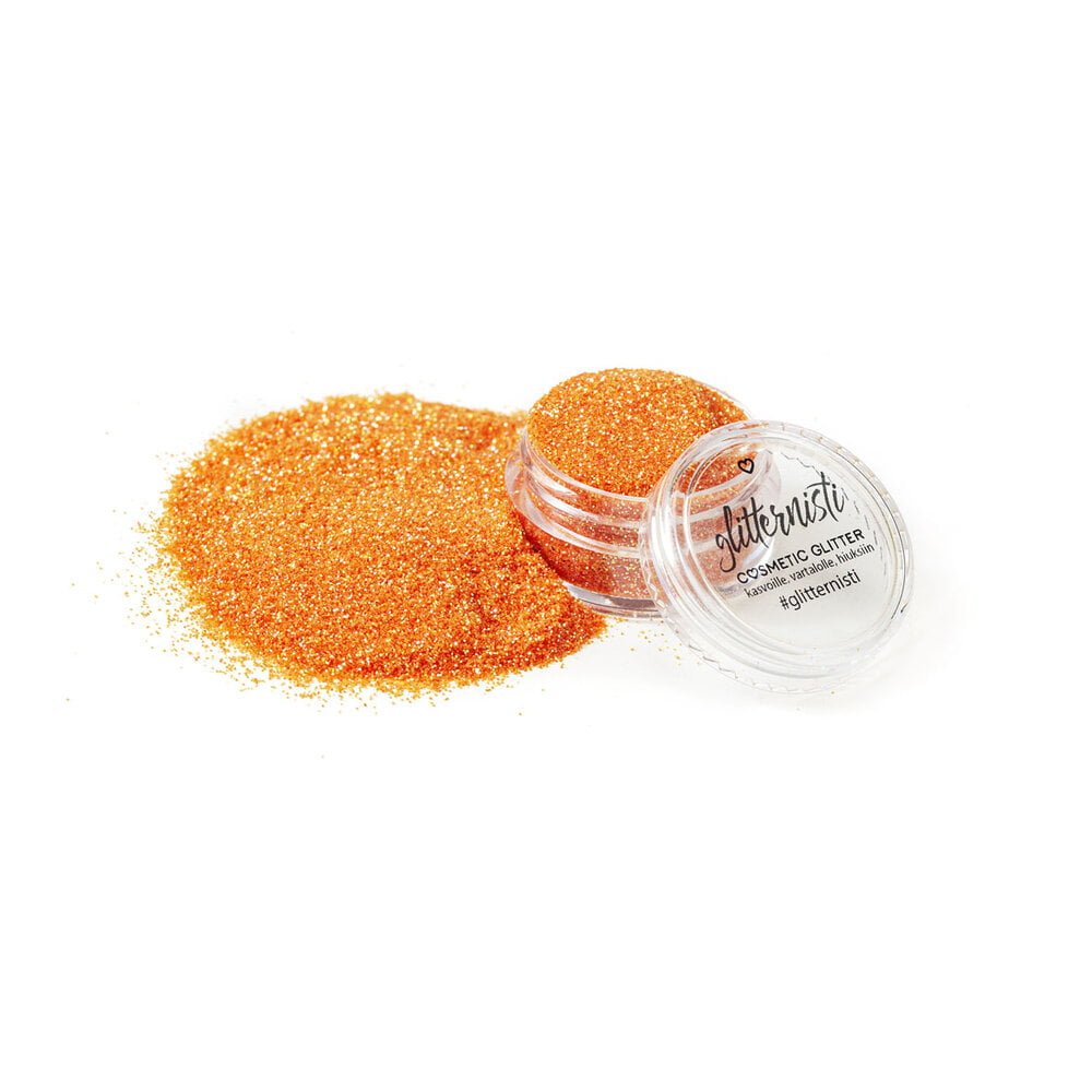 Only orange cosmetic glitter is great for glitter makeup!