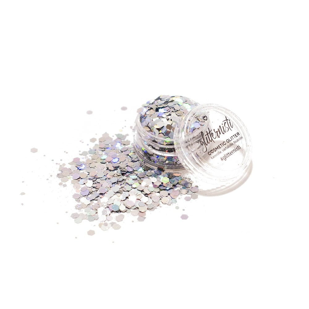 silver holographic cosmetic glitter