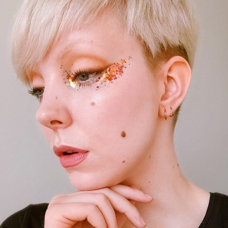 Party glam glitter makeup on woman