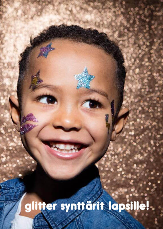 Glitter synttärit lapsille.