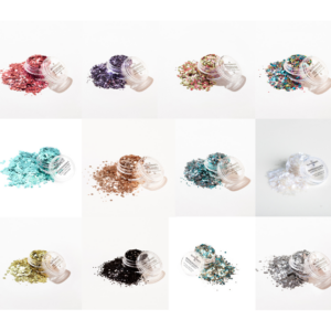 Pro ekoglittersetti sisältää 21 erilaista ekoglitteriä.