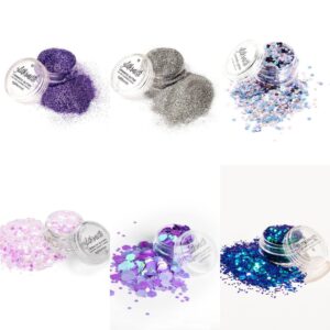 Glitternistin laventeli glittersetistä löytyy kuusi upeaa kosmeettista glitteriä.