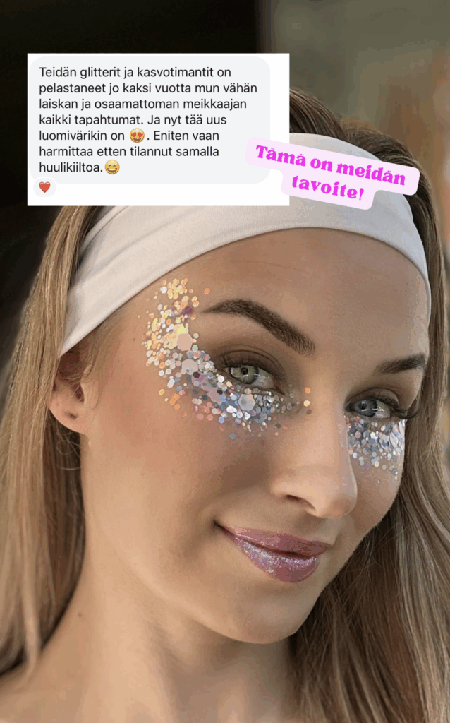 Glittermeikkaus on oikeasti todella helppoa.