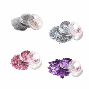 Moonlight Magic ekoglittersetti sisältää neljä kosmeettista ekoglitteriä eri sävyissä.