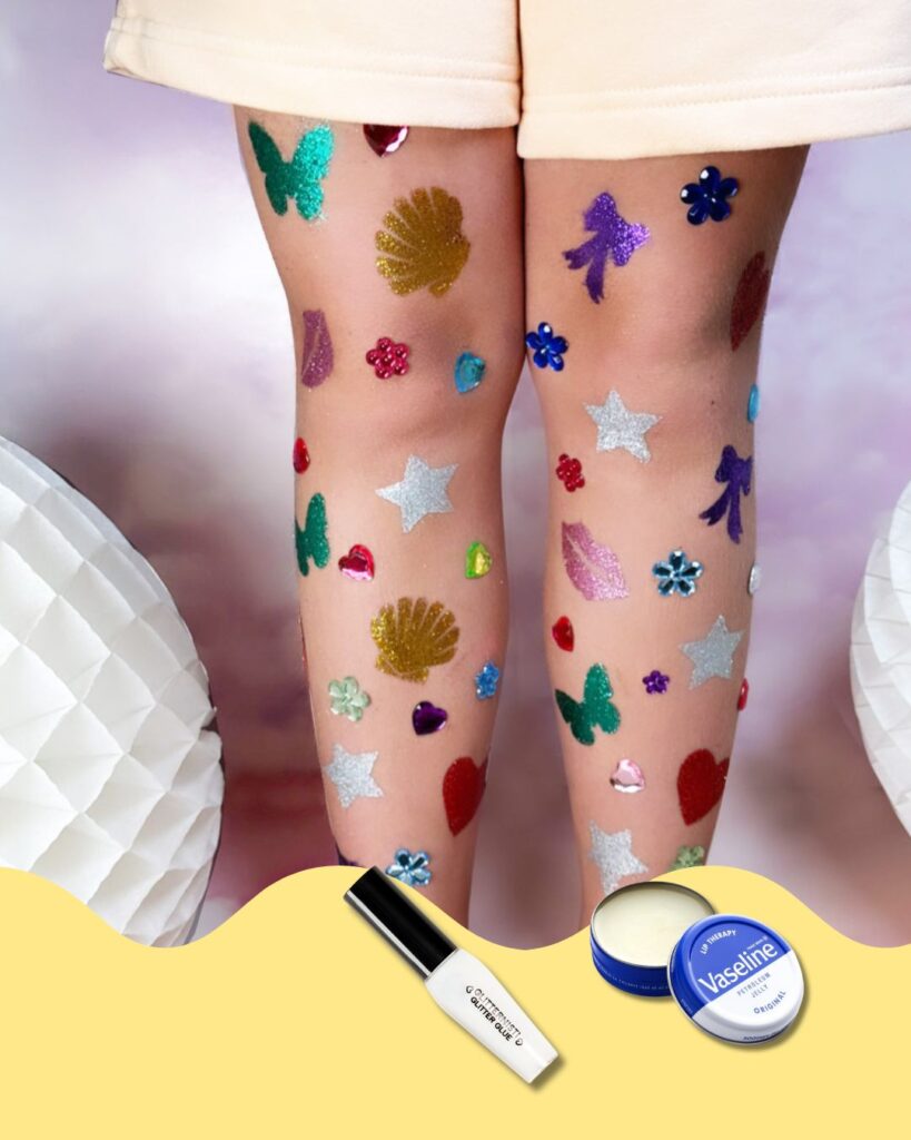 Glittertatuointien kiinnitykseen sopii parhaiten glitterliima.