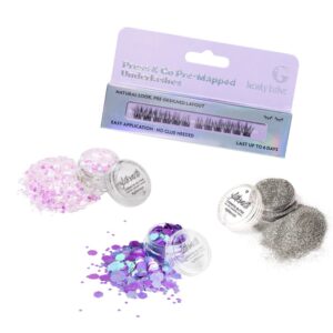Glitternistin festariglittersetti johon kuuluu kosmeettista glitteriä sekä Press & go underlashes.