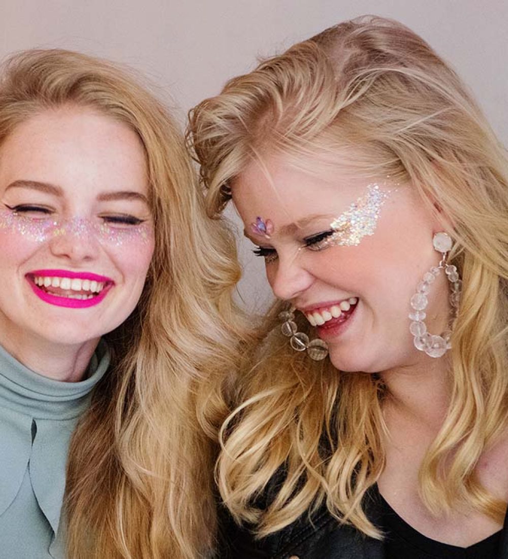 Glitter makeup for bachelortte party.